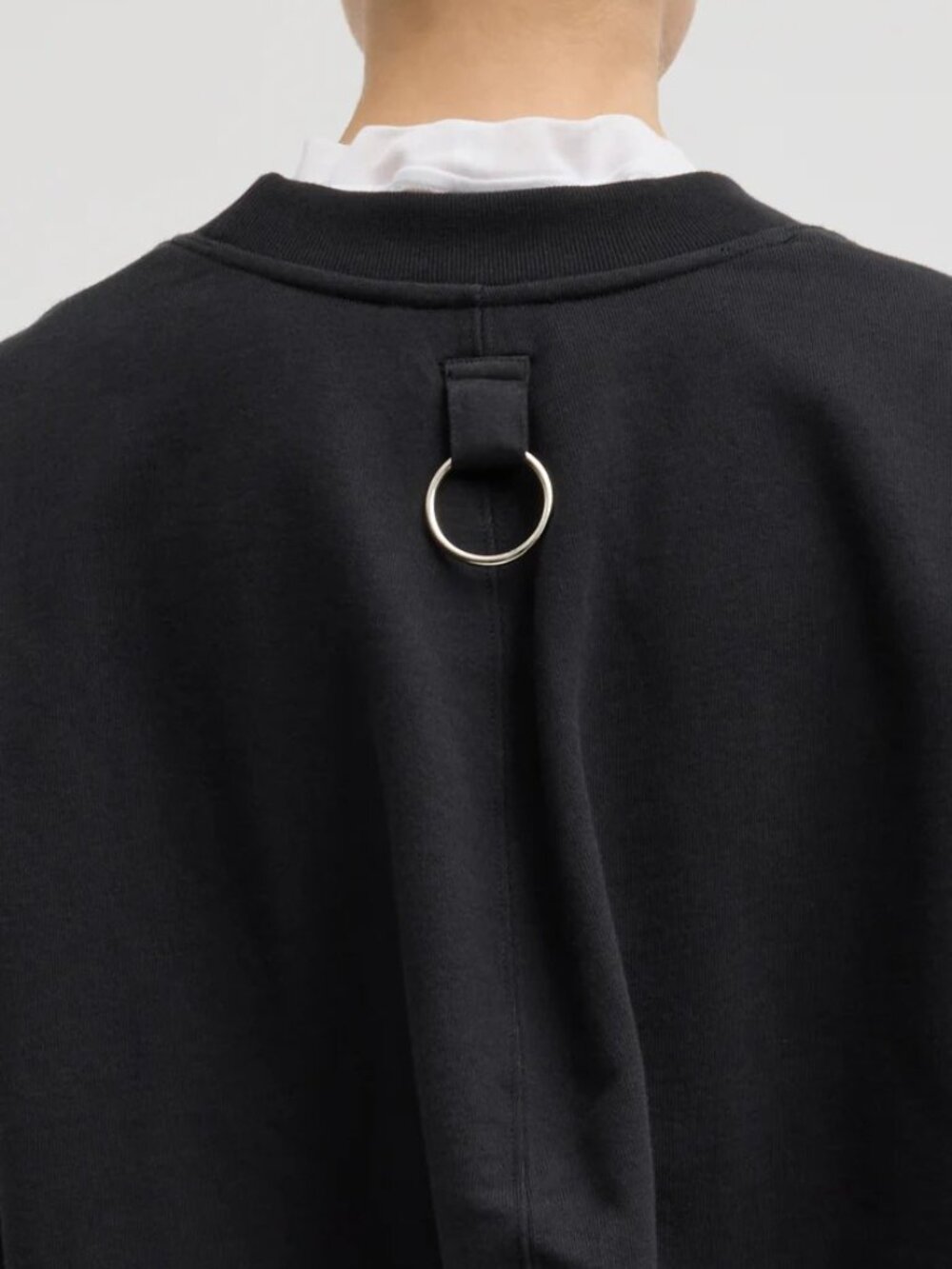 Tibi Cocoon Crewneck Black Cotton Sweatshirt Size S $295 - Picture 6 of 11